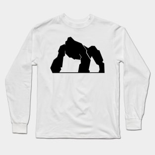 Blocky Silverback Gorilla Silhouette Long Sleeve T-Shirt